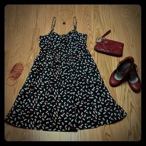 Navy blue polka dot dress
